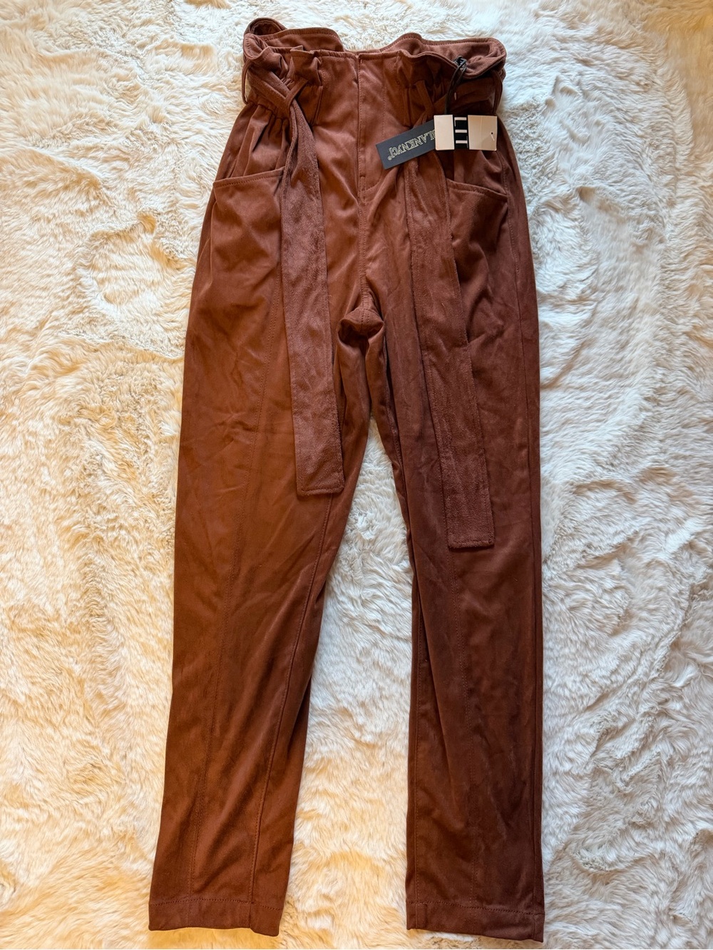 Rust Brown Paperbag Waist Women’s Pants